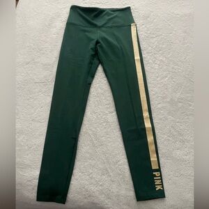 PINK High waited green striped leggings various sizes. all new with tags